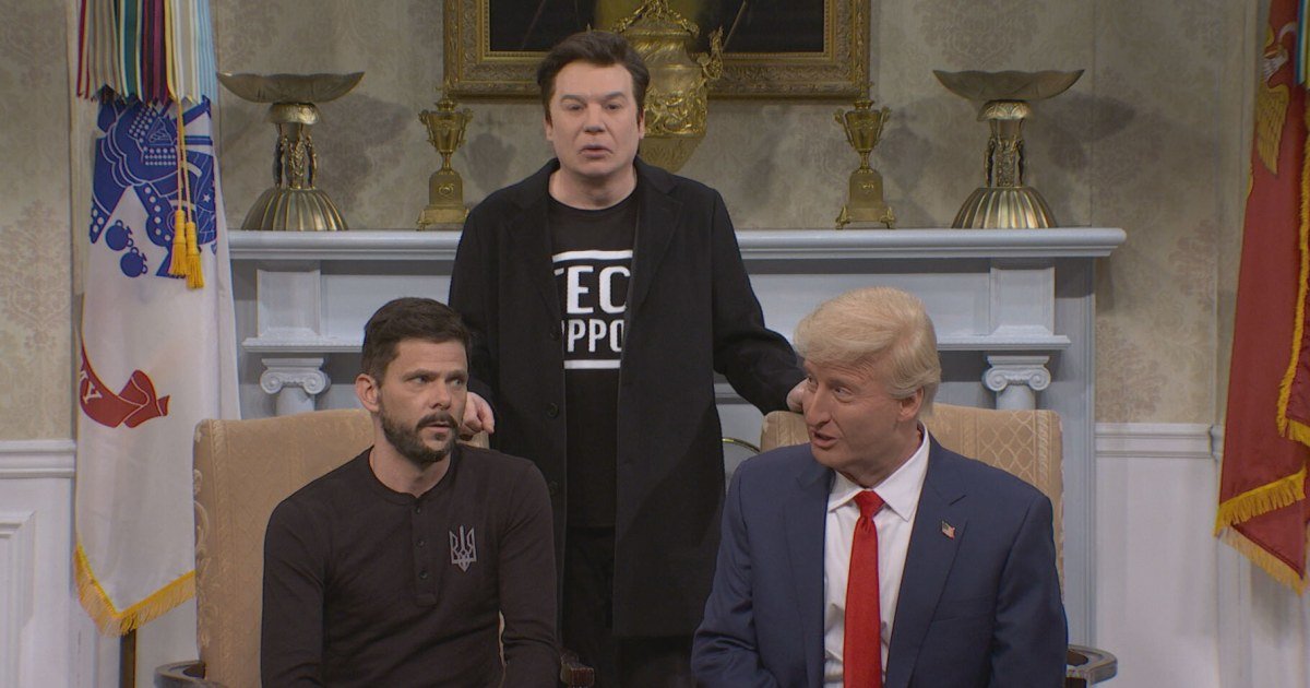 'SNL' Recreca Trump-Zelenskyy Clash, with the appearance for Mike Myers as a muscle